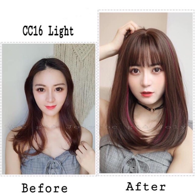 Tóc nguyên đầu cúp cao cấp💕 móc light đủ màu💕 tặng lưới chùm