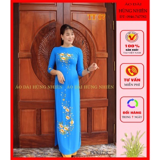 Tt07- áo dài trung niên tằm thêu tinh tế