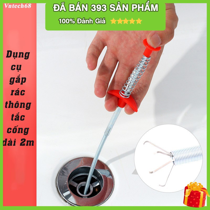 Dây Thông Tắc Cống Lò Xo Gắp Rác Tiện Dụng 2m -GD127