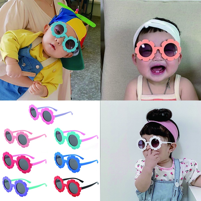 Kính Mát Phân Cực Chất Liệu Cao Su Mềm Họa Tiết Hoạt Hình Phong Cách Nhật Hàn Cho Bé