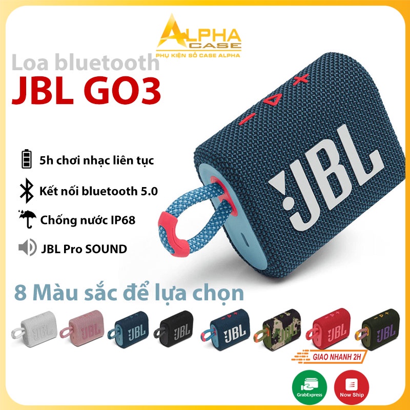 Loa bluetooth mini, JBL Go 3 Fullbox new 100% + Bảo hành 12 tháng lỗi đổi mới