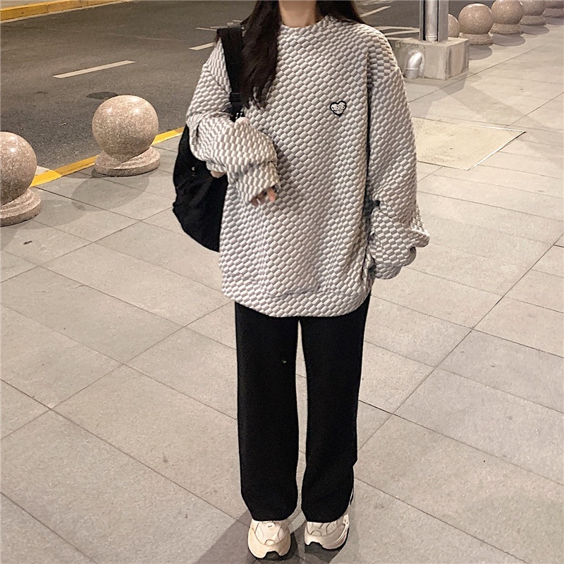 Xiaozhainv Áo Sweater Tay Dài Dáng Rộng Kẻ Sọc Kiểu Vintage Thời Trang Hàn Quốc Dành Cho Nữ | BigBuy360 - bigbuy360.vn