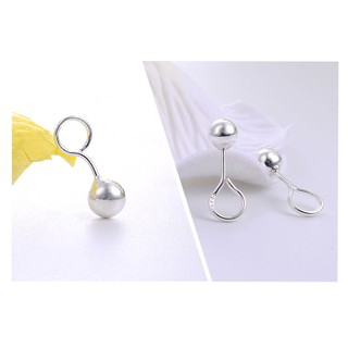 Bông Tai Hạt Tròn Bóng Bạc Thời Trang S925 MD006