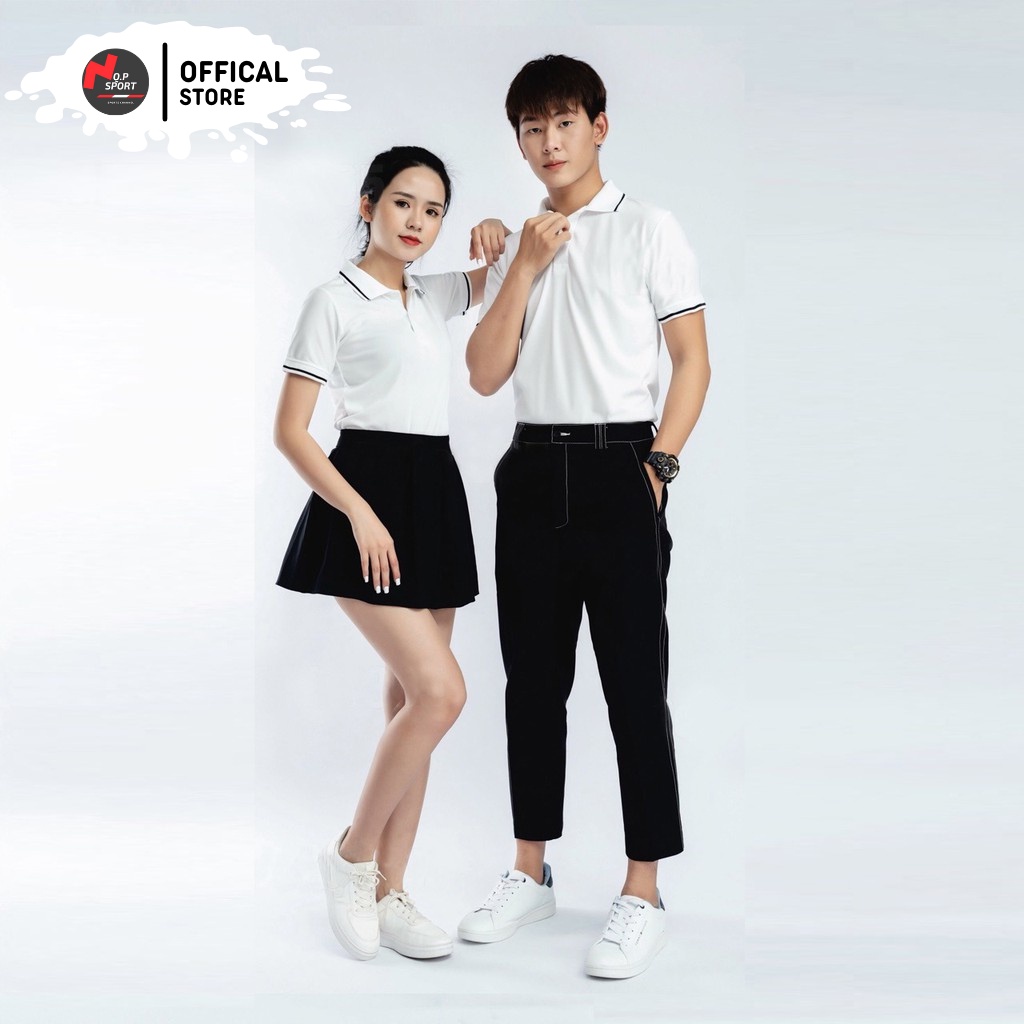 Áo Thun Polo Nam Nữ Cổ Bẻ Dệt Bo Len Vải Cotton Xuất Xịn Tay Ngắn Công Sở