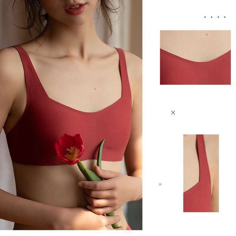 Áo bra FINETOO không gọng liền mạch mềm mịn nâng đẩy ngực gợi cảm S-XL