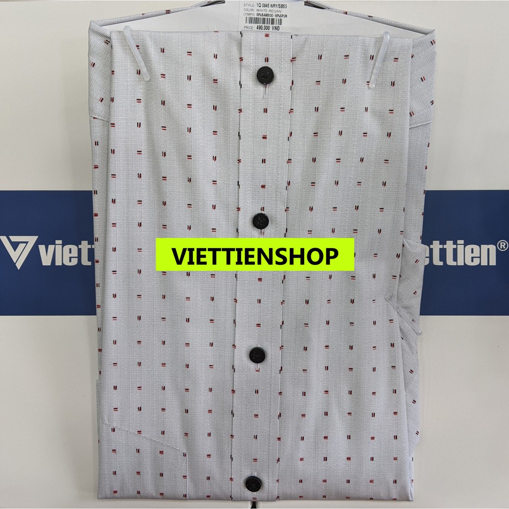 ÁO SƠ MI VIỆT TIẾN DÀI TAY VẢI TRE HOA VĂN