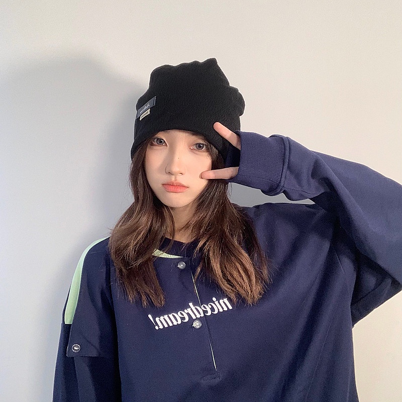 Labe Influencer Show Mũ Len Trùm Đầu Thời Trang Thu Đông Nhật Bản Dành Cho Nam Và Nữ