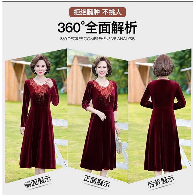Đầm Nhung Dáng Rộng Phong Cách Thời Trang Xuân Thu Mới 2022 Dành Cho Nữ Có Size Lớn Đầm Dài Tay Ôm Dáng Xinh Xắn Dành Cho Nữ