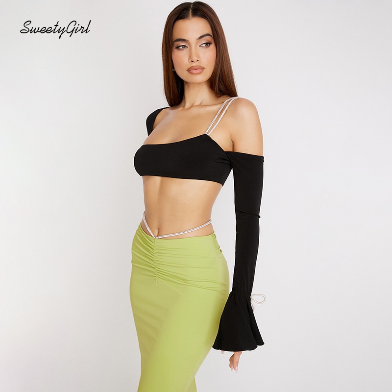 Áo Thun Cổ Vuông Dáng Ôm Hở Vai Màu Trơn Thời Trang 2022 Dành Cho Nữ