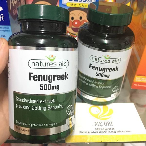 Viên uống lợi sữa cỏ cà ri Fenugreek 500mg Natures aid 90 viên - Anh