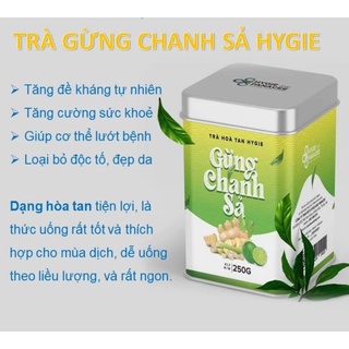 Trà Gừng Chanh Sả hòa tan tiên lợi thương hiệu Hygie