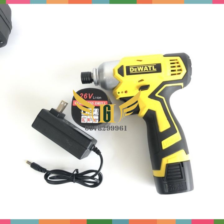 MÁY CHUYÊN VÍT PIN DEWALT 26V CÓ BUA PIN 4 CELL CÓ BÚA