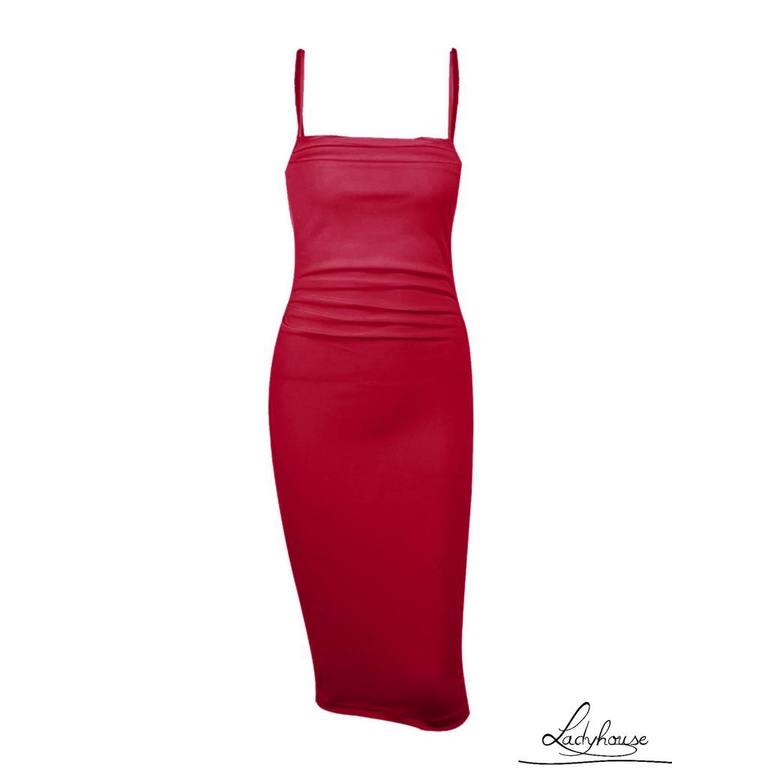 LD-Women Slim Slip Dress, Adults Sexy Sleeveless Solid Color Spaghetti Strap One-piece
