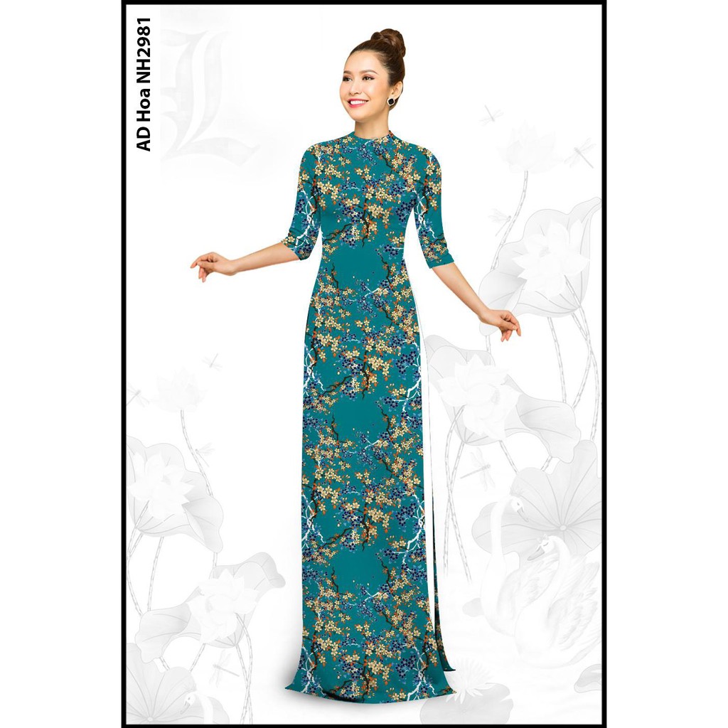 Áo dài lụa nhật in 3D