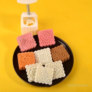 Plastic Mooncake Mold 100g Rose Square Stamps Biscuit Cookie Cutter Mould DIY
