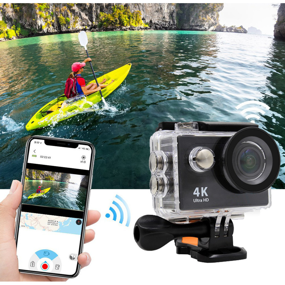 CAMERA HÀNH TRÌNH 4K  Ultra HD DV Siêu nét  - Camera Phượt Thể Thao Kết Nối Wifi Chống Nước Chống Rung