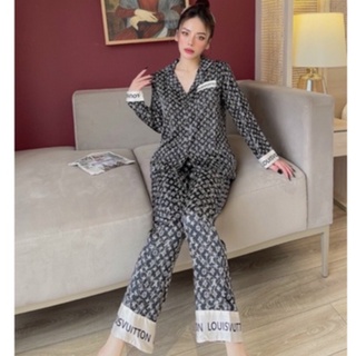 Bộ đồ ngủ pijama mặc nhà, Đồ ngủ lụa tay dài , Chất lụa cao cấp