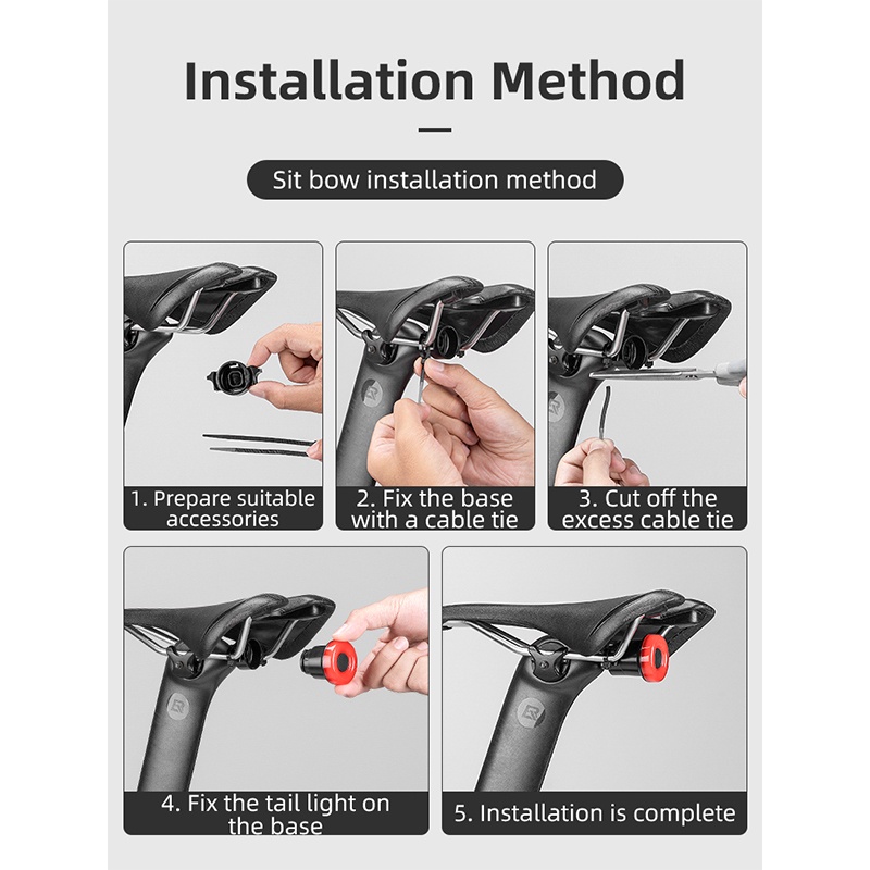 [Fulfilled by Shopee]Đèn led phanh Rockbros thông minh gắn đuôi xe đạp chống thấm nước có thể sạc lại