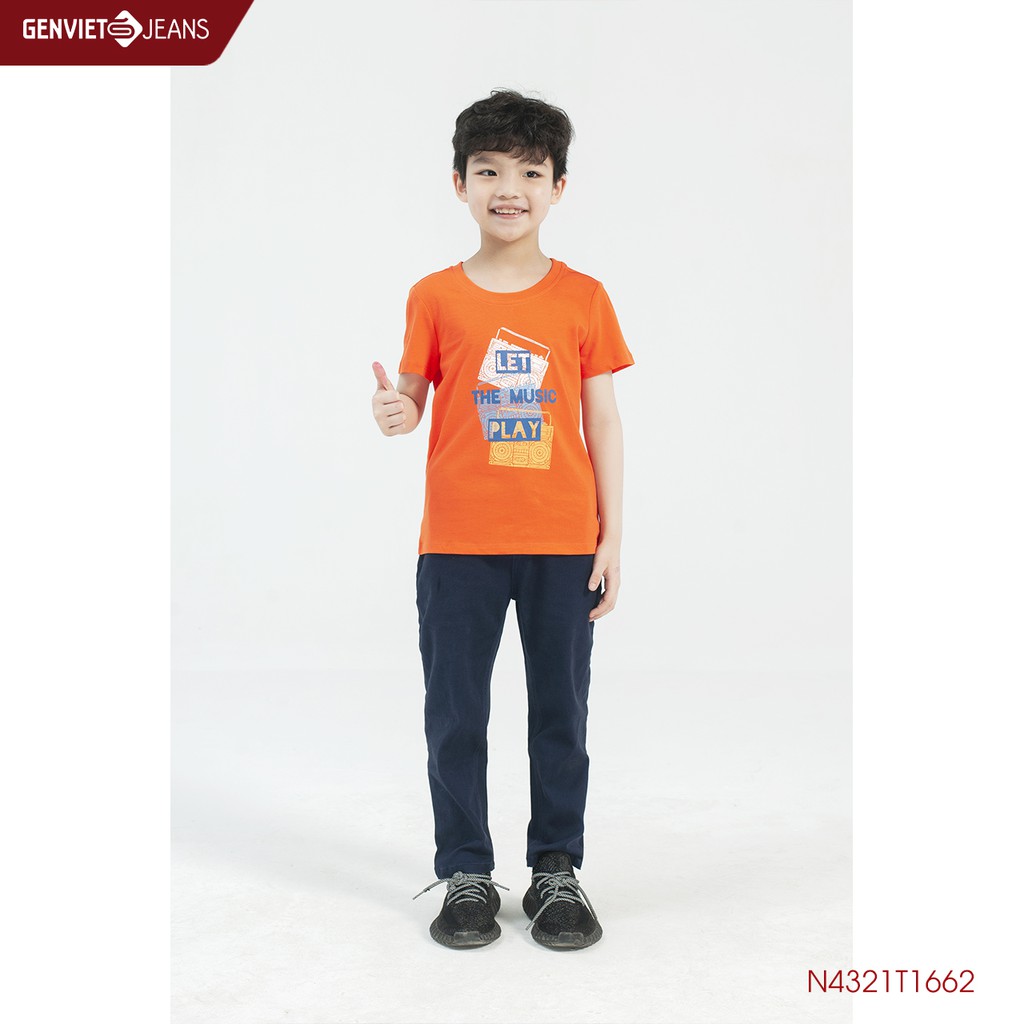 [Mã BMLTA50 giảm 10% đơn 99K] Áo Thun Kid In Họa Tiết Let The Music Play N4321T1662 GENVIET KID