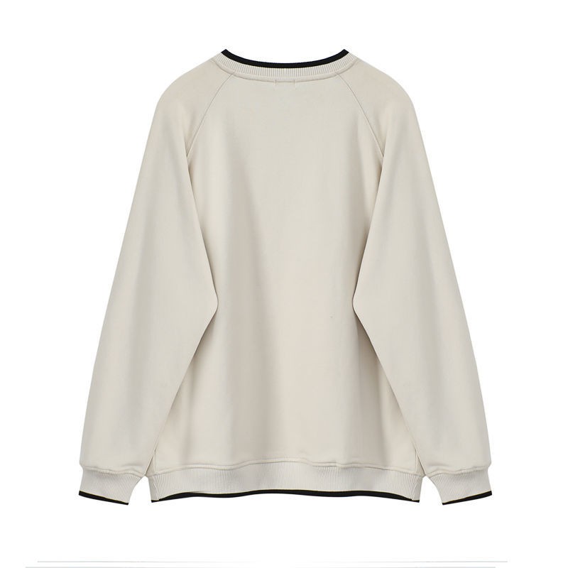 Áo Hoodie Kaki Tay Dài Dáng Rộng In Họa Tiết Kiểu Retro Mỹ Thời Trang Xuân Thu Cho Nữ