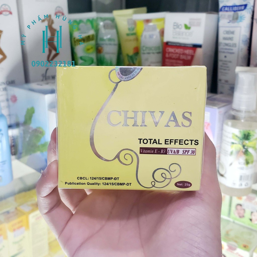 Kem dưỡng Chivas, kem chăm sóc da mụn, thâm, liền sẹo Chivas Total Effects 25g