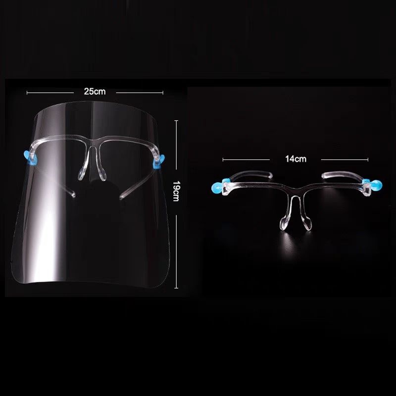 Kính chống giọt bắn che mặt, có gọng gương, an toàn, dễ sử dụng