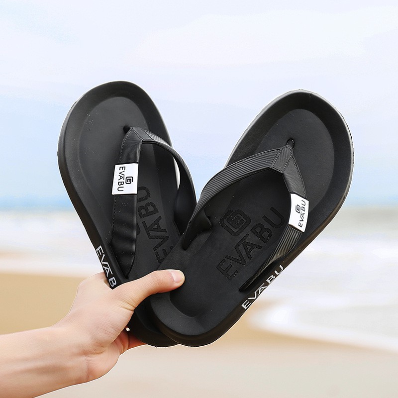 -Dép kẹp nam xỏ ngón siêu nhẹ Evabu đế massager làm từ cao su chống nước cực bền 3 màu