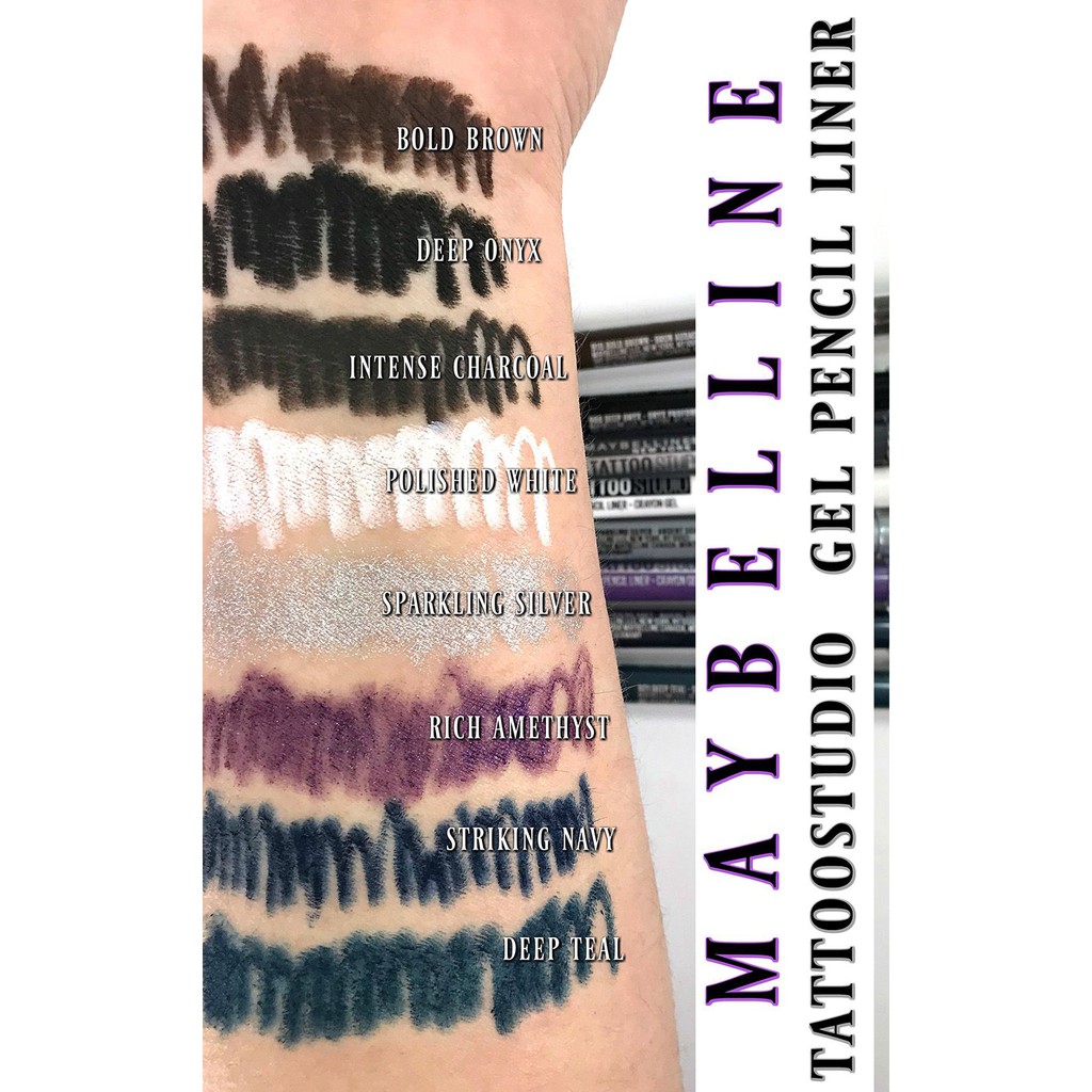 Maybeline  - Bút Kẻ Mắt Maybeline Tattoo Studio Sharpenable Gel Pencil 1.2g