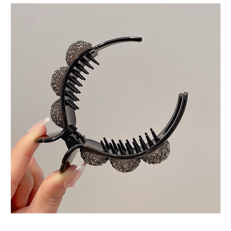 Kẹp Tóc 3 Bóng Tròn Đính Đá Phong Cách Hàn Quốc Dành Cho Nữ