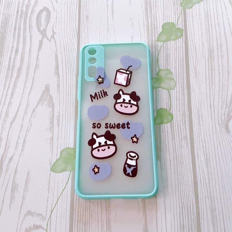 Ốp lưng nhám viền cao su non Vivo V/Vivo Y20/Y20S/Y12S /Y11/Y12/Y15/Y17/U10 cute