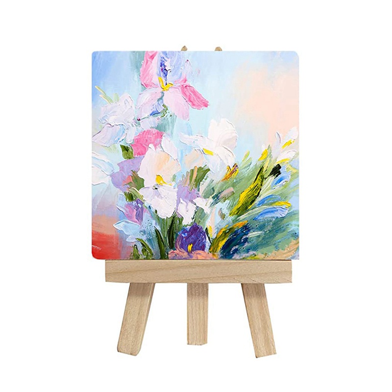 Bộ 14 Dụng Cụ Vẽ Tranh Mini 4X4 Inch Bằng Vải Bạt Treo Trước Và Sau Cho Tiệc Trẻ Em