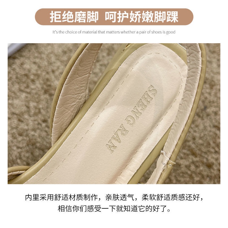 Giày Sandal Cao Gót Mũi Vuông Phong Cách Thời Trang Hàn Quốc Có Size Lớn 40-43 / 41 / 42 Dành Cho Nữ