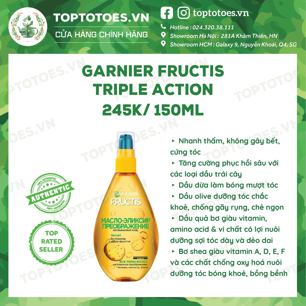 Dầu dưỡng tóc Garnier Fructis/ Botanic Therapy dưỡng tóc bóng mượt, không bết 150ml