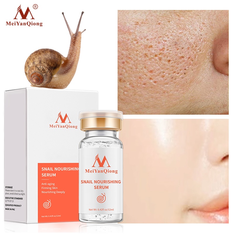Serum Dưỡng Phục Hồi Tinh Chất Ốc Sên MeiYanQiong 12ml Dưỡng Trắng Da Và Thu Nhỏ Lỗ Chân Lông Cải Thiện Vết Thâm Lõm Snail Repair Serum 12ML