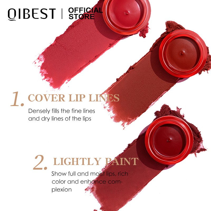 Son môi QIBEST 25g chất nhung lì mịn 6 màu tuỳ chọn kèm cọ | BigBuy360 - bigbuy360.vn