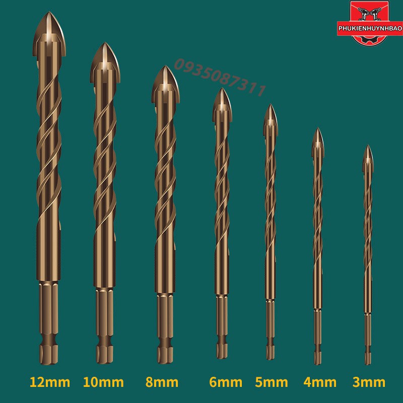 Mũi khoan đa năng Chân Lục Giác 3-4-5-6-8-10-12mm Cao Cấp Chính Hãng