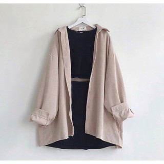 ÁO KHOÁC SƠ MI GÂN UNISEX (ẢNH THẬT)