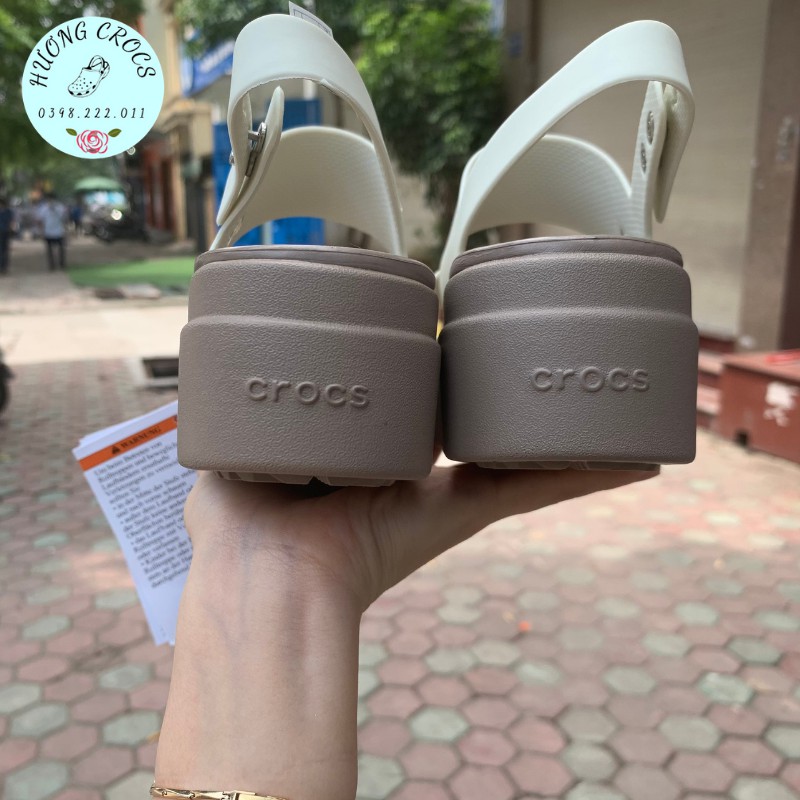 Sandal Cross Brooklyn đế cao 5cm (màu trắng)
