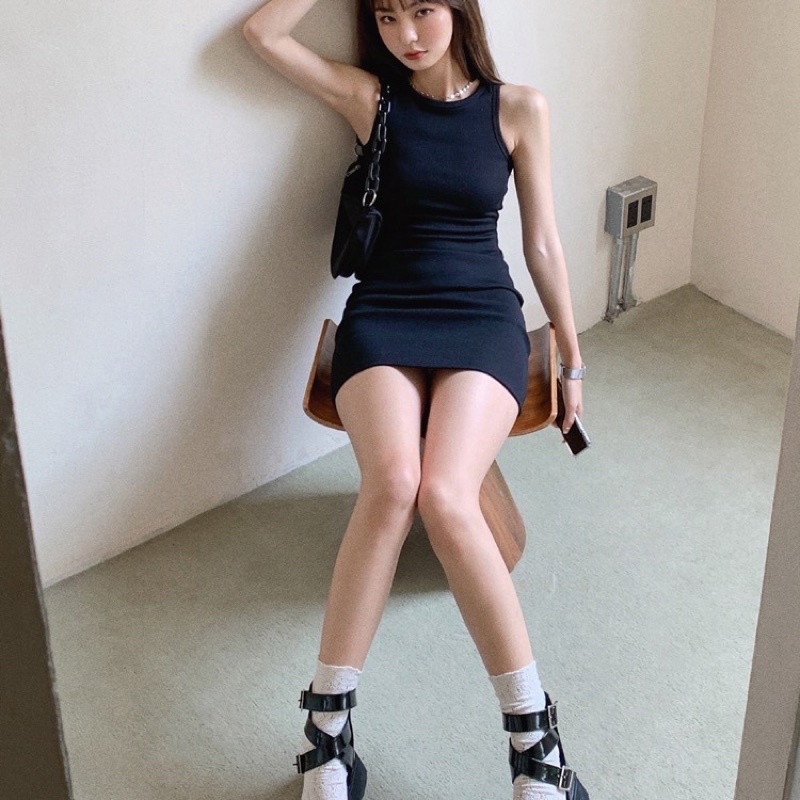 VÁY BA LỔ ÔM BODY(CHẤT LEN GÂN SỊN SÒ)