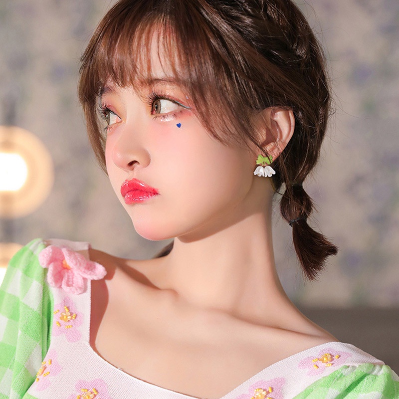 Đôi Bông Tai Hình Hoa/Nơ Đính Ngọc Trai Xinh Xắn Cho Nữ