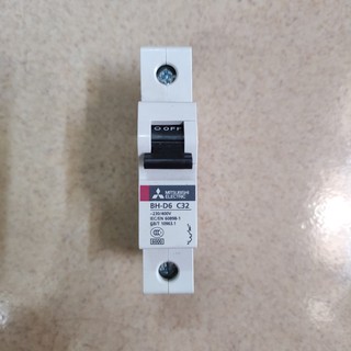 MCB Mitsubishi BH-D6 1P 6kA C N 0.5A, 1A, 1.6A, 2A, 3A, 4A, 6A, 10A, 13A, 16A, 20A, 25A, 32A, 40A, 50A, 63A
