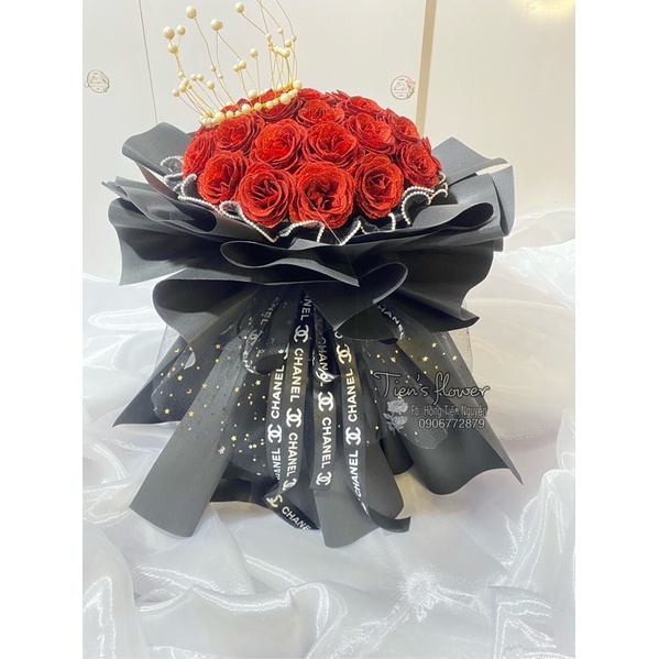 Quà tặng, bó hoa nhũ 30 bông hình thật shop tự chụp