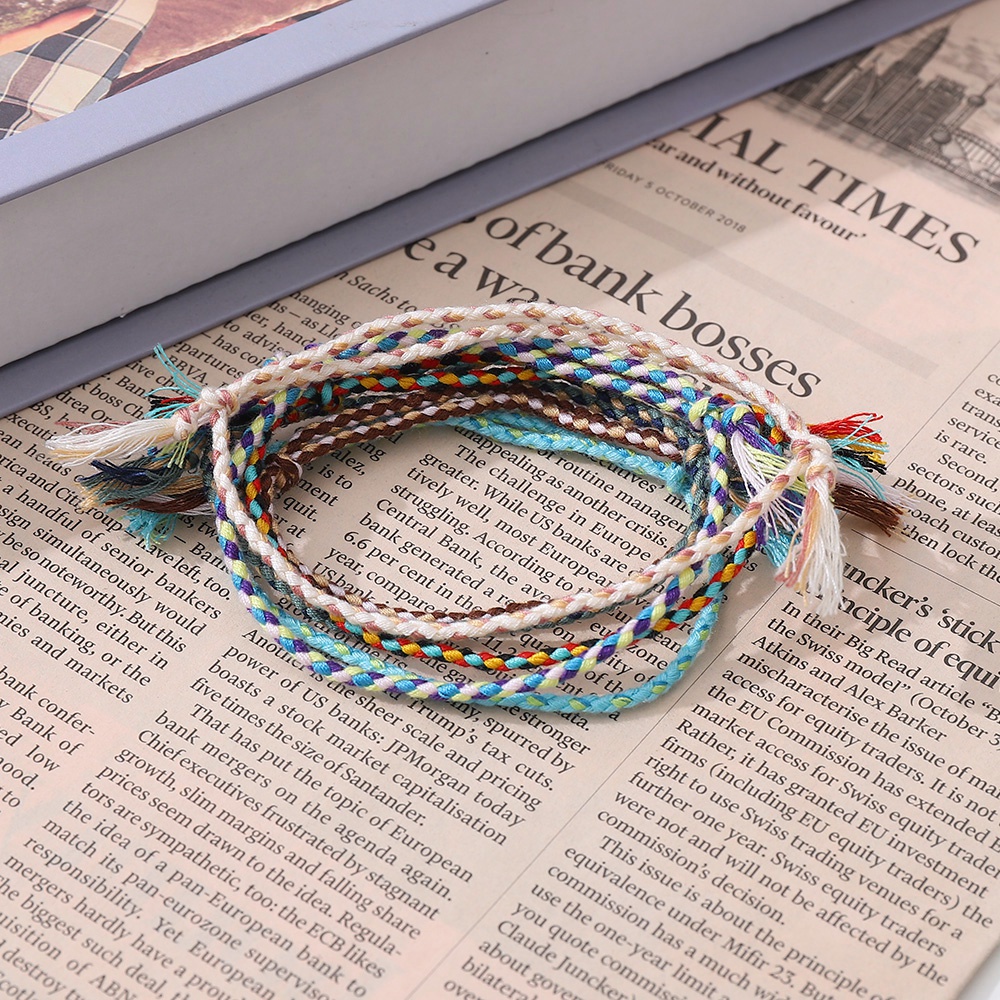 Vòng Đeo Tay May Mắn Bện Dây Thủ Công Nhiều Màu Phong Cách Bohemia Thời Trang Cho Nữ
