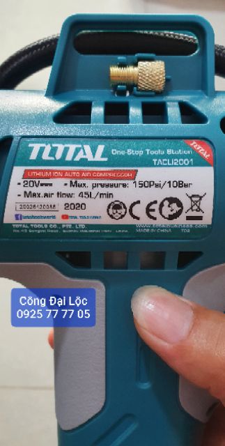 Máy bơm hơi dùng pin 20v Total TACLI2001
