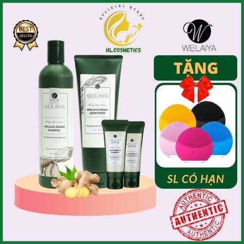 Dầu Gội Xả Gừng Weilaiya Giảm Rụng, Kích Mọc Tóc, Gội Xả Size (400+250)ml