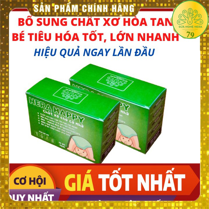 [Hỗ trợ điều trị táo bón tại nhà] Combo 2 hộp Chất xơ hòa tan Hera Happy [CHÍNH HÃNG-FREESHIP] | BigBuy360 - bigbuy360.vn