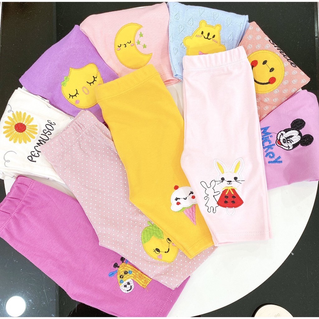 Quần legging lỡ cotton bé gái dễ thương