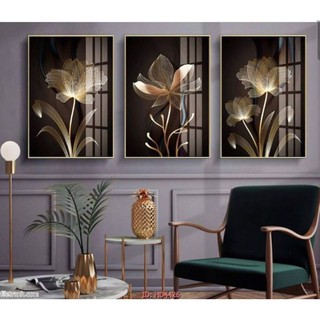 Tranh Tráng Gương Bộ 3 5D In 4 Lớp Cán Gỗ Phủ Ceramic Tráng Bóng