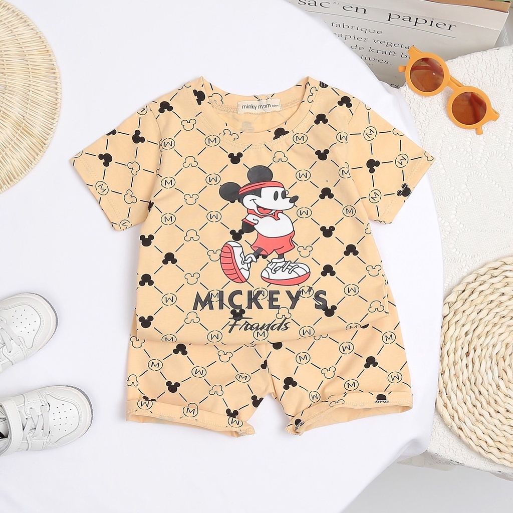 (Cotton 4C ) Bộ cộc tay cotton 4C bé trai và gái.