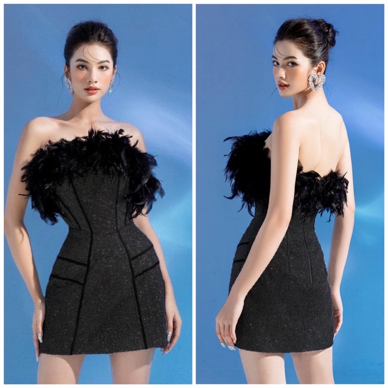 MS1310y ĐẦM  BODY CÚP LÔNG VŨ ÁNH KIM full size S/M/L/XL